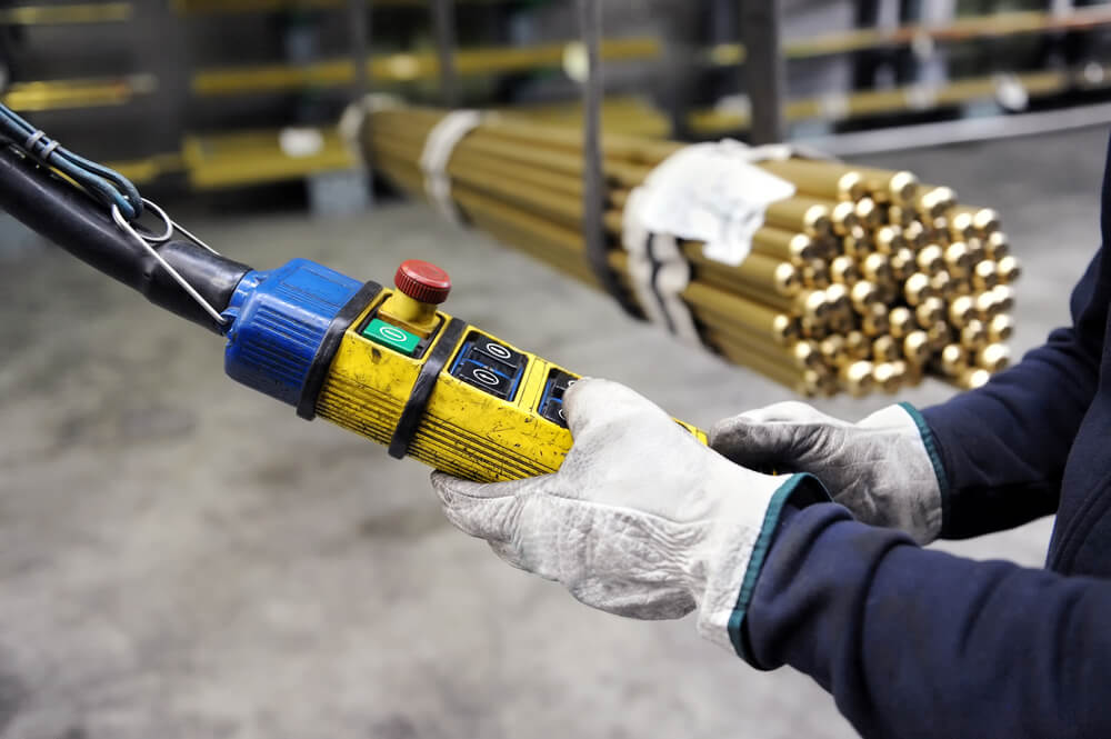 Brass Rods being loaded